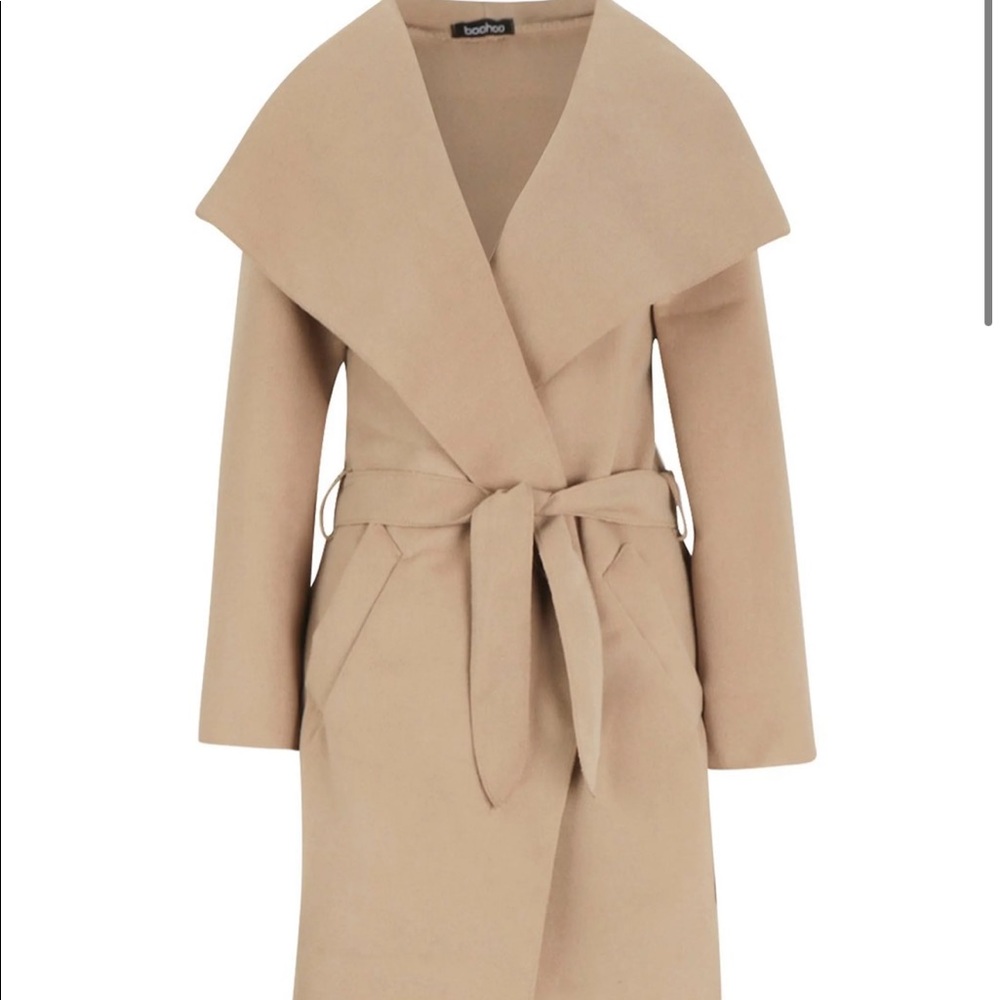 Boohoo Belter Shawl Collar Coat